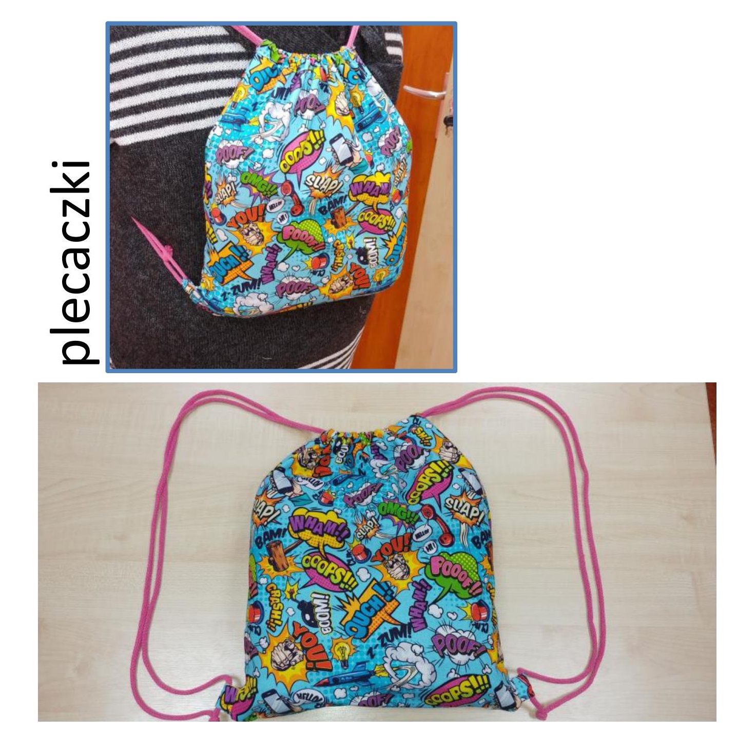Plecaczk,kobieta z plecaczkiem na plecach.