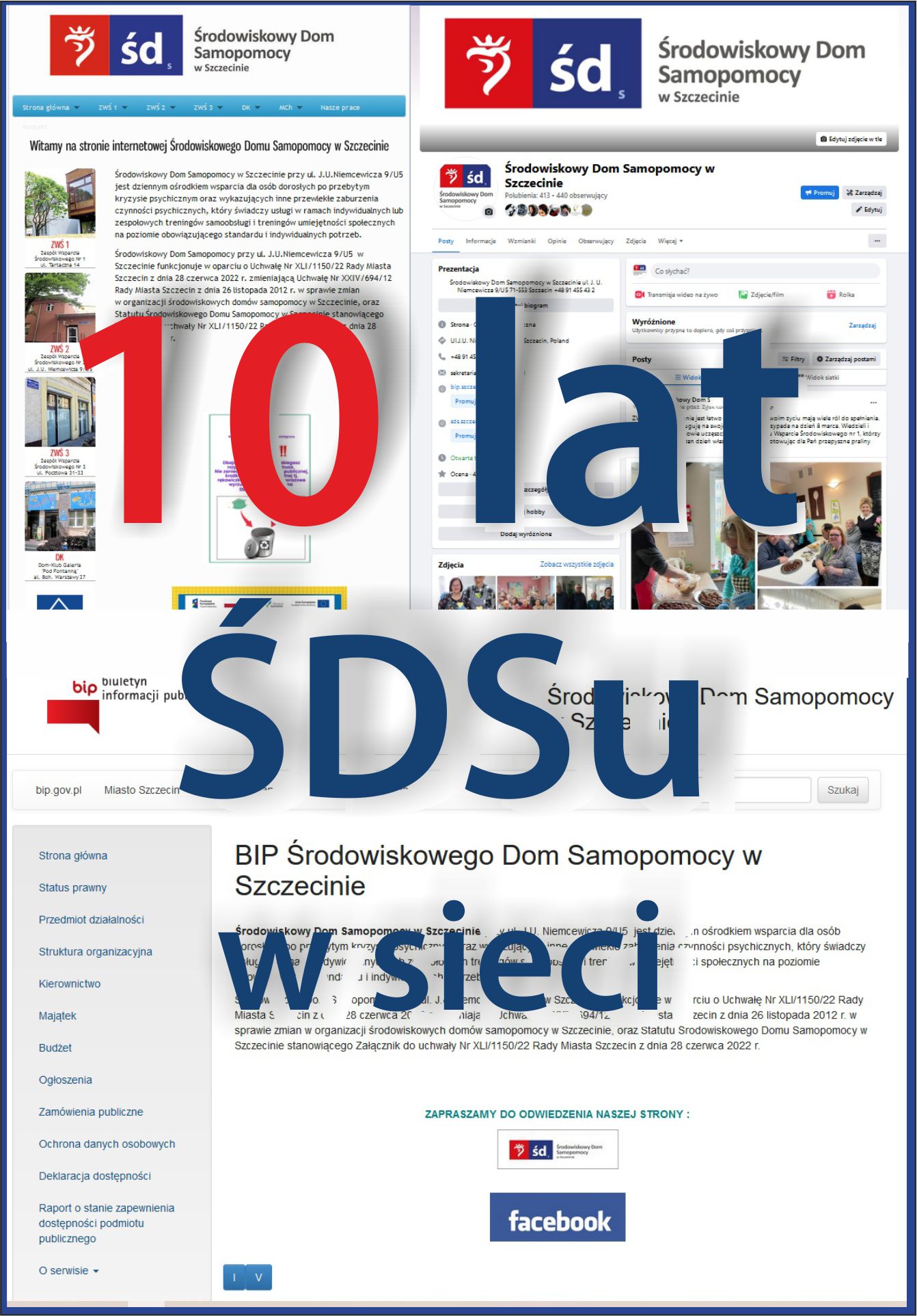 Plakat 10 lat w internecie.