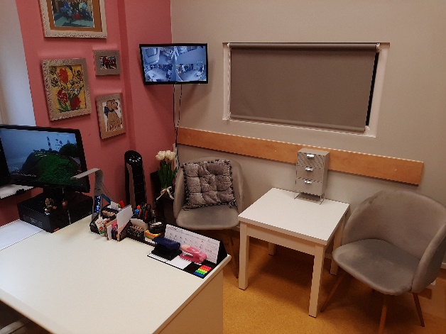 Pomieszczenia biurowe - gabinet kierownika ośrodka.
